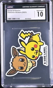 CGC 10 - Eevee & Pikachu B-SIDE Label Sticker - Pokemon Japanese - Picture 1 of 2