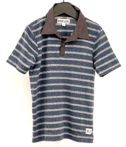 Ryder & James NWT Boy's Polo Blue/Gray Striped Shirt Size 8 - Picture 1 of 5