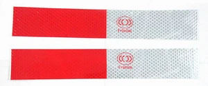 2 Reflective adhesive sticker strip Red White 11.5"x2" peel stick safety warning - Picture 1 of 6