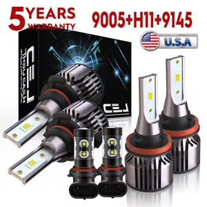 For Ford F 150 2015-2020 10000K Front LED Headlight Hi/Lo Beam + Fog Light Bulbs - Picture 1 of 21
