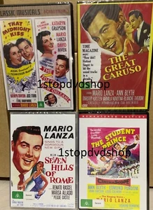 Mario Lanza 5 DVD Set Great Caruso/Student Prince/Seven Hills/Midnight Toast NEW - Picture 1 of 1