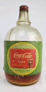 Coca-Cola Syrup Jug 1 gallon Glass Vintage Bottle with Cap Soda Fountain Service - Picture 1 of 12