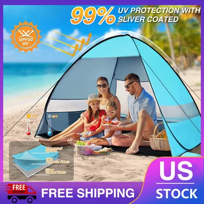 Pop Up Portátil Playa Toldo Parasol Refugio Exterior Camping Pesca Tienda Malla Foto 1 de 4