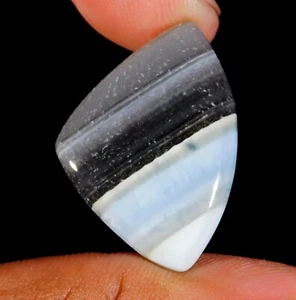 19.CT 100% NATURAL OWYHEE BLUE OPAL FANCY CABOCHON GEMSTONE 28x20x5 MM BJ=0336 - Picture 1 of 6