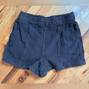 Madewell Soft Waffle Light-Spun Navy Pull-On Shorts with front Pockets, Size M