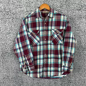 Camicia vintage cinque fratelli adulto grande blu rosso flanella cotone pesante anni 90 uomo L - Foto 1 di 8