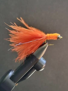 2 Flies, Size 6, ORANGE BEADCHAIN EYE Streamer Streamers Fly Fishing - Picture 1 of 4