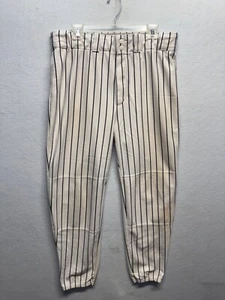 Wilson Mens XL Baseball Pants White With Black Pinstripes Polyester - Picture 1 of 10