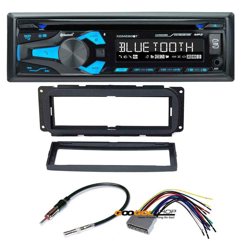 DUAL XDM290BT Radio Coche Estéreo Reproductor de CD Kit de tablero para Jeep Chrysler Dodge 02-up Foto 1 de 3