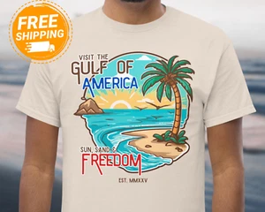 Gulf of America Shirt Funny Trump MAGA Gulf of Mexico Donald Trump Freedom Tee - Picture 1 of 13