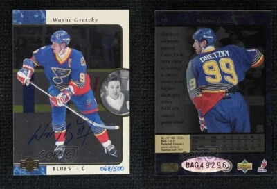 Wayne Gretzky St. Louis Blues 1999-00 SP Authentic Auto Buybacks 68/500 #127 UDA - Image 1 of 3
