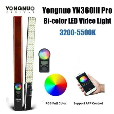 YONGNUO YN360 III Pro LED RGB Video Light Handheld Stick Bar Bicolor 3200-5500K - Image 1 of 4