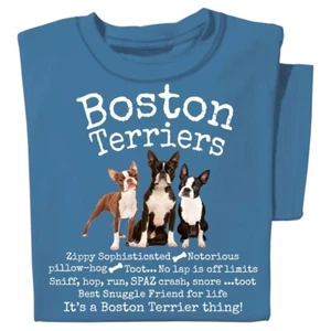 Boston Terriers Funny Informative Graphic Tshirt Unisex Size Large(42-44) - Bild 1 von 5