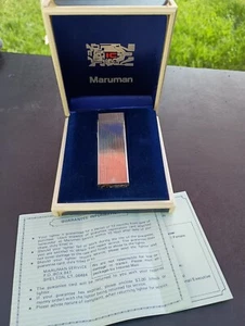 Vintage Maruman IC-501 Silverplate Lighter with Box & Warranty Card Untested - Picture 1 of 14