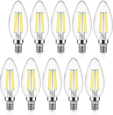 12X E12 LED Candelabra Base Bulb 60W Equivalent Filament 4000K LED Candle Bulb - Image 1 of 4