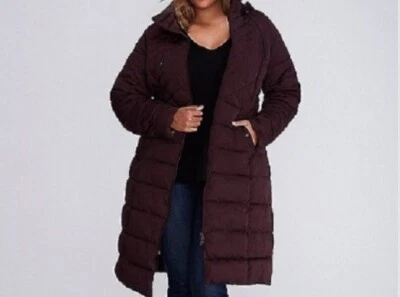 $200 Lane Bryant Acolchado Maxi Puffer Largo Invierno Abrigo Chaqueta Talla Grande 18/20 2X Foto 1 de 4