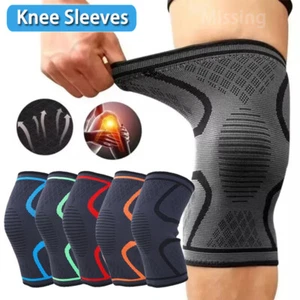 Tutore a compressione manica al ginocchio supporto per sport dolori articolari artrite palestra sollievo - Foto 1 di 29