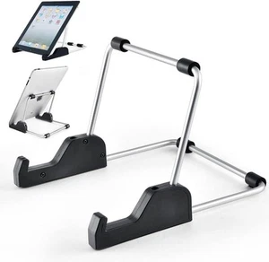 Tablet Stand Adjustable, Aluminum Alloy Non-Slip Holder for Desk Black - Picture 1 of 8