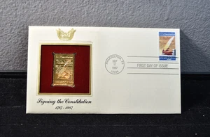 US 1987 CONSTITUTION S 2360 GOLD REPLICA PCS FDC - Bild 1 von 3