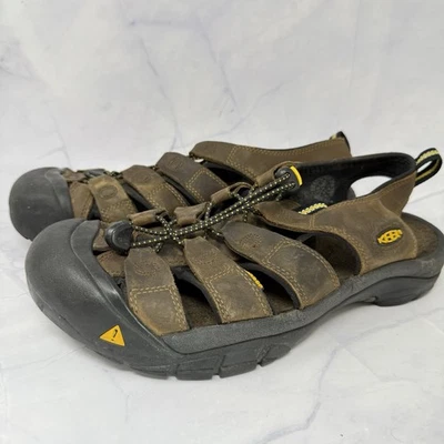 Sandalia de cuero Keen Newport marrón bisonte para hombre senderismo al aire libre impermeable. Talla 12 M Foto 1 de 4