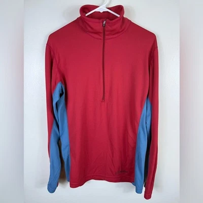 Camisa Capa Base Cloudveil Para Hombres Correr Cuello Simulado 1/2 Cremallera Grande Roja Rendimiento Foto 1 de 4
