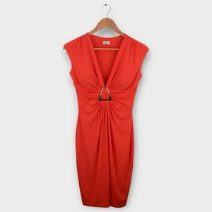 Vestido Vaina Cache Naranja Sin Mangas Cuello en V Detalle de Cerradura Talla Pequeña Nuevo con Etiquetas - Imagen 1 de 6