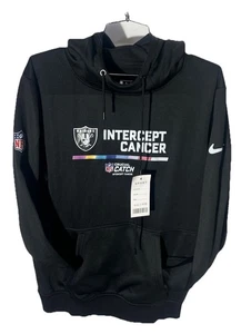 LV Raiders NFL Nike Dri Fit Crucial Catch Intercept Cancer Hoodie Size XL New - Picture 1 of 12