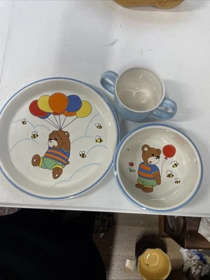 Juego de platos de oso de peluche vintage Mikasa Avatar para niños Foto 1 de 4