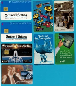 8x Telefonkarten Konvolut DM, EUR und engl. Pfund, 1996-2002 - Bild 1 von 2