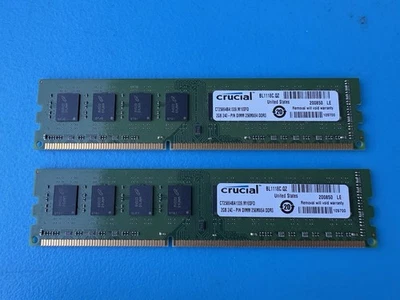 Crucial DDR3 2GB 240 Pin DIMM 256MX64 CT25664BA1339.M16SFD RAM - Image 1 of 3