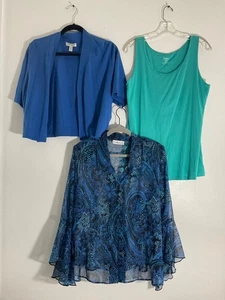 3 units Dressbarn Womens 2X Blouse Tank & Cardigan Set - Picture 1 of 4