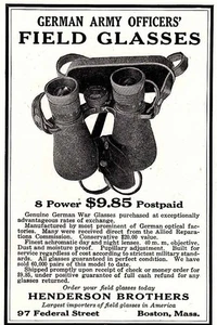 1925 German Army Officers Field Glasses: War Glasses Vintage Print Ad - Picture 1 of 1