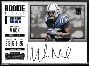 2017 Panini Contenders #354 Marlon Mack Rookie Ticket AUTO - Picture 1 of 2