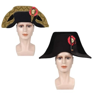 Napoleon Bicorne Hat Cosplay Props Halloween Carnival Costume Accessories - Picture 1 of 30