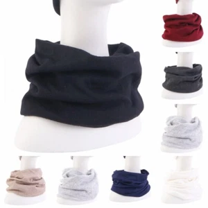 Invierno Hombres Mujeres Informal Anillo Bufanda Color Liso Unisex Suave Cálido Pañuelo para el Cuello - Imagen 1 de 17