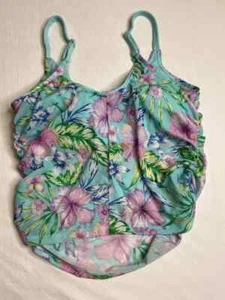 Adore Me Women’s Marseille Tankini Swimwear Top 1X Island Dreamin C01 blue - Picture 1 of 9