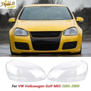 Pair For VW Volkswagen Golf MK5 2005-2009 Headlight Lens Lense Cover Lampshade - Picture 1 of 3