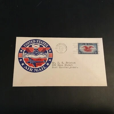 FDC 1938#C23-49 STAEHLE CACHET UNITED STATES AIR MAIL 1918- 1938 6cent STAMP USA - Image 1 of 2