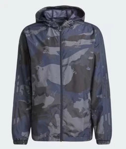 Adidas Originals Camo Hooded Windbreaker Rain Jacket - Size M & XL - Picture 1 of 4