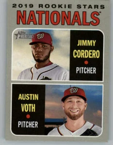 2019 Topps Heritage #154 Austin Voth RC/Jimmy Cordero RC (ref 146828) - Picture 1 of 2