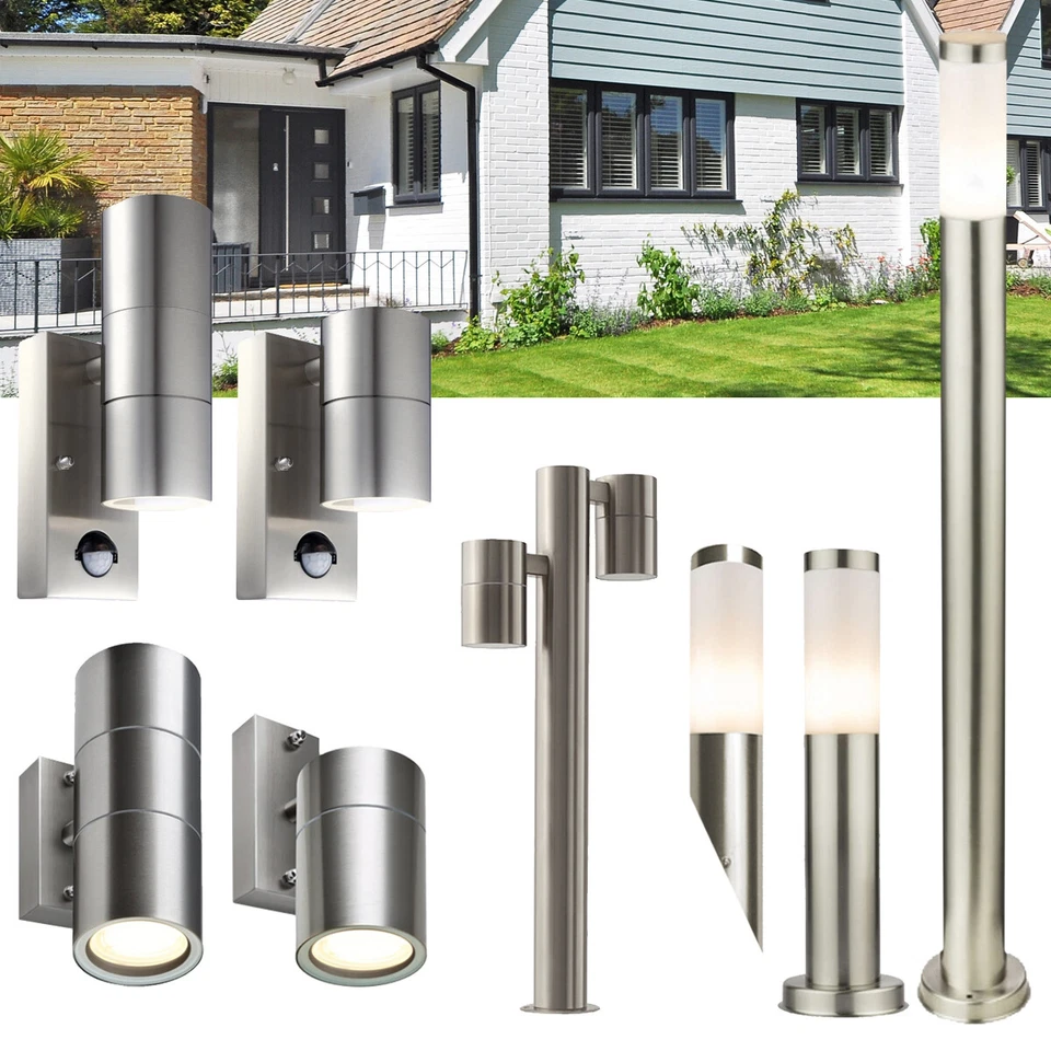 LED Gartenleuchten Wandleuchten Standleuchten Außenleuchten Edelstahl IP44 230V - Bild 1 von 1