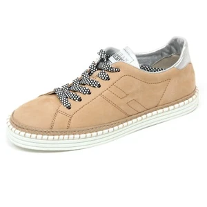 C7990 sneaker donna HOGAN REBEL R260 scarpa bassa allacciato beige shoe woman - Bild 1 von 4