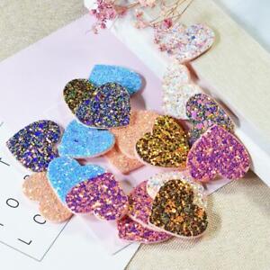 20 Pieces Mixed Glitter Sequin Heart Felt Applique Embellishment DIY Crafts