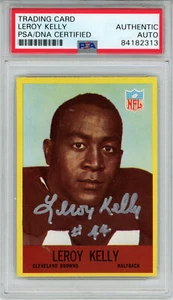 Leroy Kelly Signed 1967 Philadelphia #43 Trading Card PSA Slab 43649 - Picture 1 of 2
