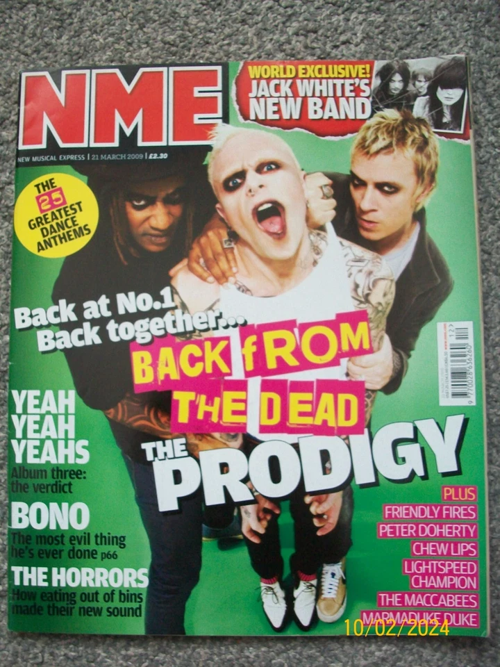 NME The Prodigy Cover New Musical Express 21 March 2009 Raconteurs Jack White - Image 1 of 1