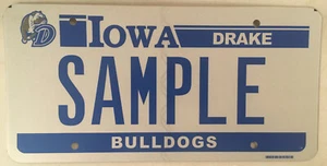 Iowa DRAKE UNIVERSITY BULLDOGS Nummernschild Des Moines Basketball Spike Griff 2 - Bild 1 von 12