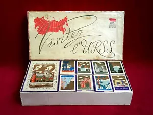 1958 BIENVENIDOS a la URSS Exposición Rusa Variante Importada Juego de 17 cajas de cerillas - Imagen 1 de 9