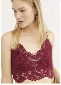 Free People Celine Lace Bralette Bra Size Small Mulberry F19M05006 NWT - Picture 1 of 4