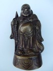 japanese brass figure  old item  145 mm tall base 60 x 80 mm 
