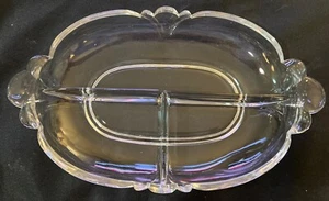 Heisey 11" Glas geteilt Süßigkeiten Relish Schale Tablett markiert mit Diamant H keine Chips - Bild 1 von 6